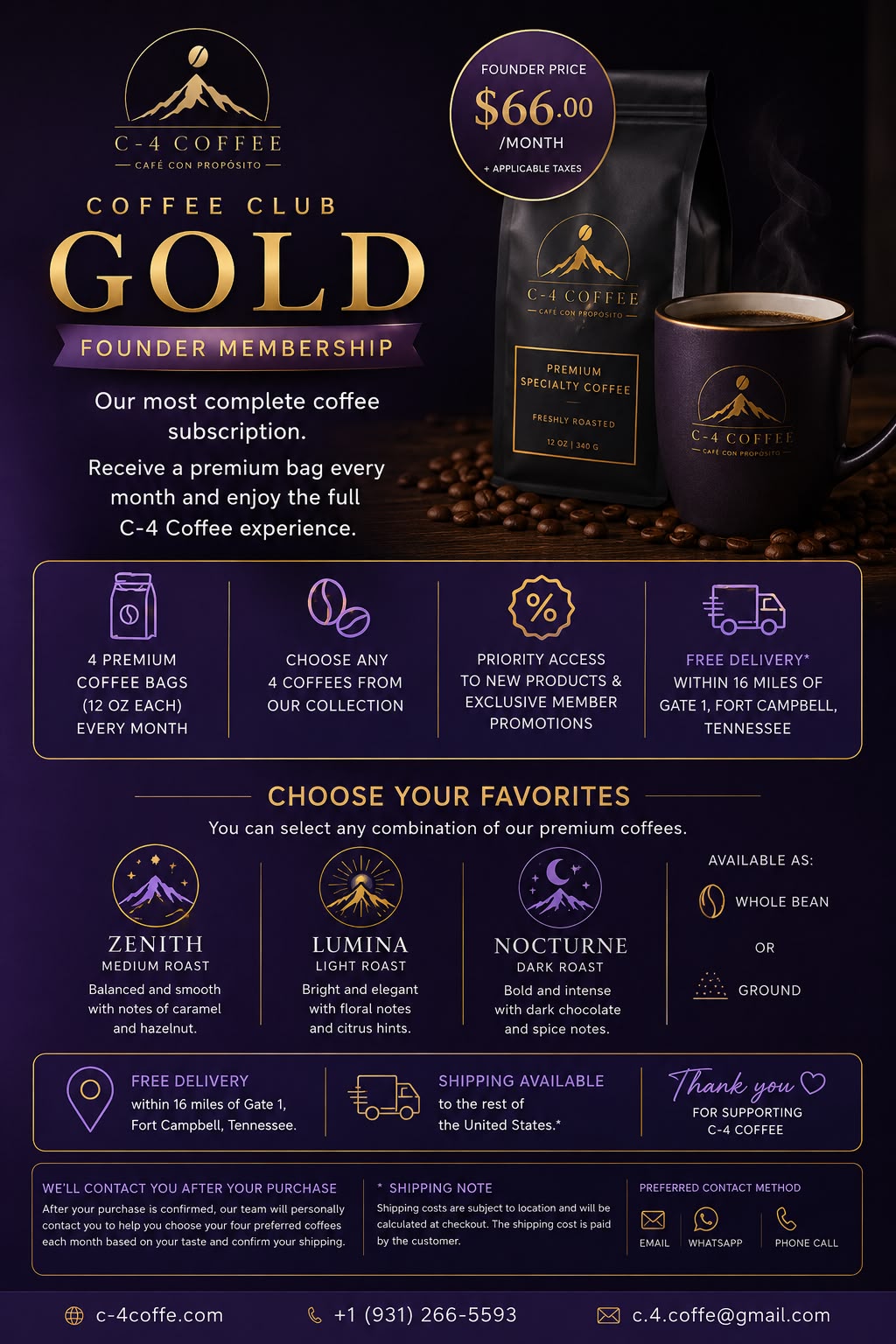 Coffee Club Gold – Founder Membership